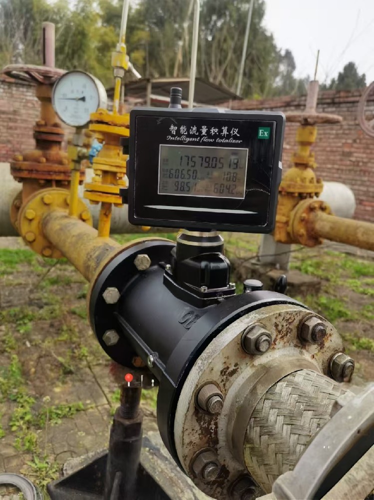 智能流量積算儀測量氣體流量現(xiàn)場使用圖